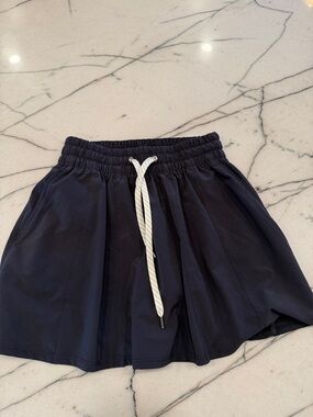 Vuori Black Athletic Skort with White Drawcord